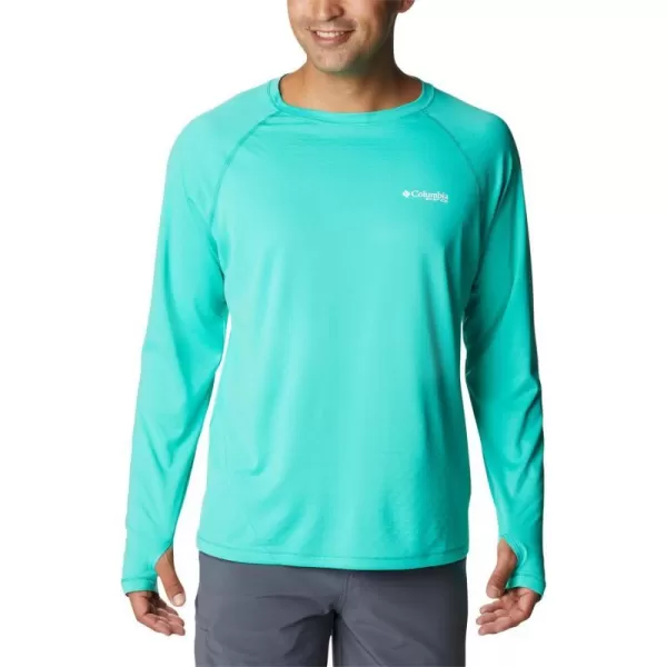 Columbia Mens PFG Zero Rules Ice Ls ShirtElectric Turquoise