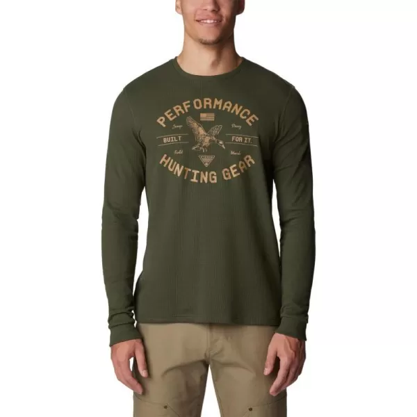 Columbia Mens PHG Built for It Waffle Long SleeveSurplus Green Sahara Duck