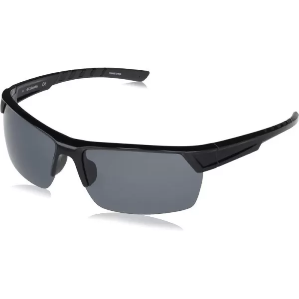 Columbia Mens Peak Racer Rectangular SunglassesBlackSmoke Polarized