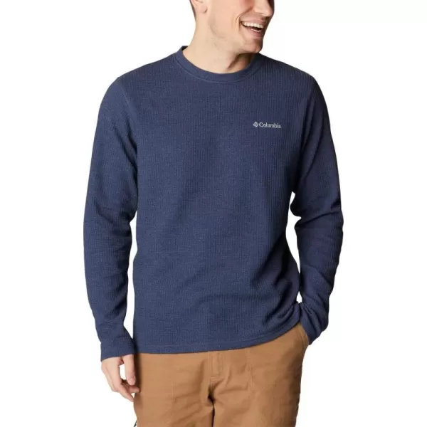 Columbia Mens Pine Peak Ii Waffle Long Sleeve CrewCollegiate Navy Heather