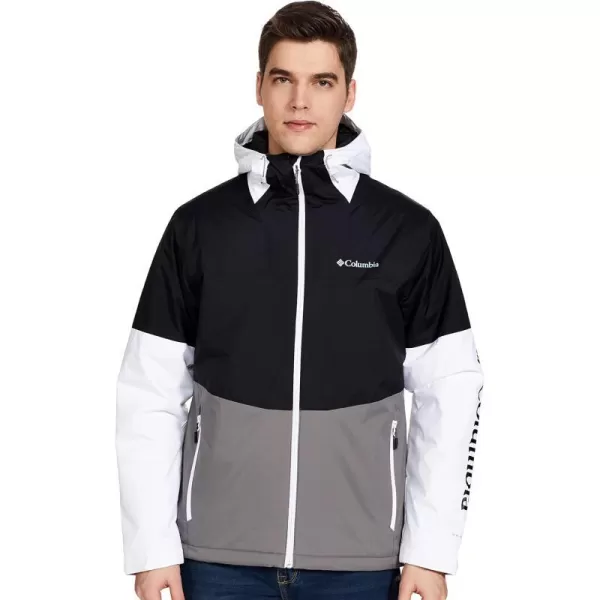 Columbia Mens Point Park Insulated JacketBlackCity GreyWhite