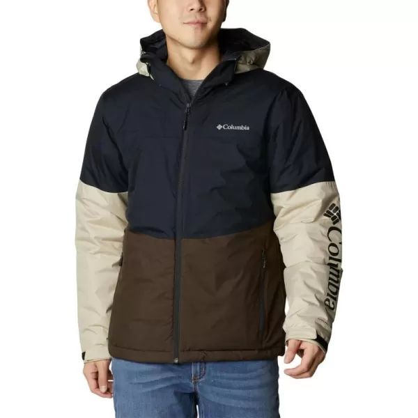 Columbia Mens Point Park Insulated JacketBlackCordovanAncient Fossil