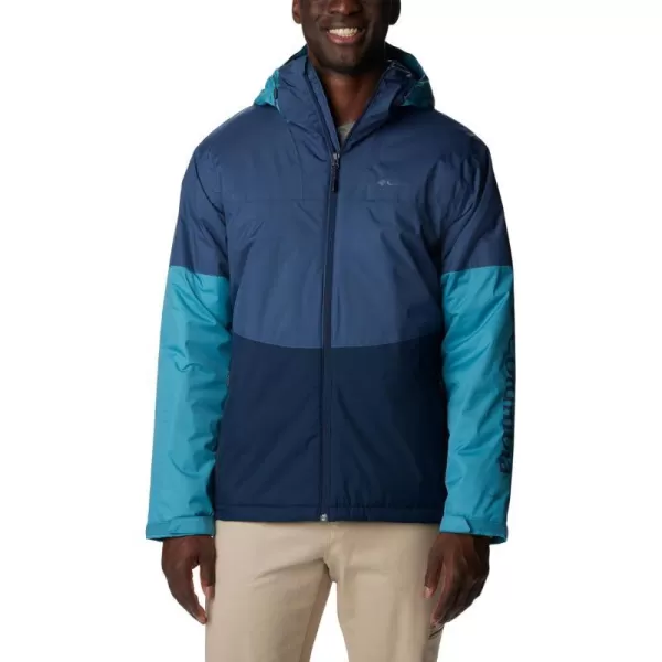 Columbia Mens Point Park Insulated JacketDark Mountain  Collegiate Navy  Shasta