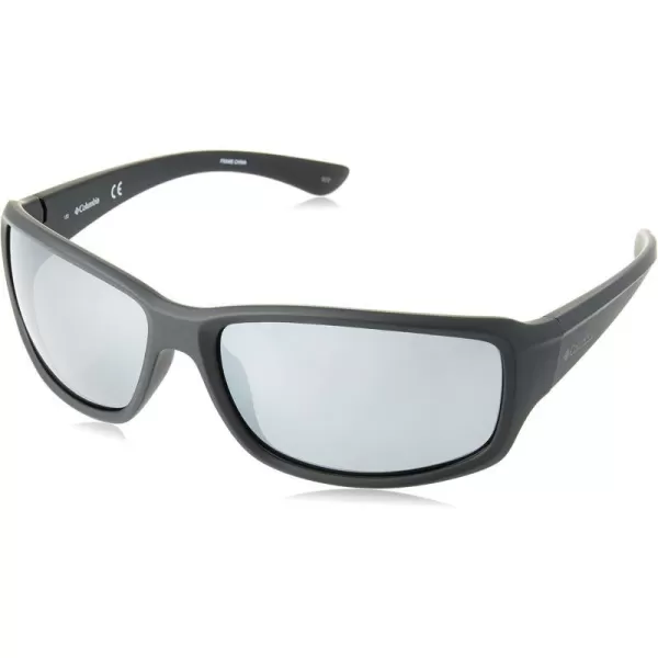 Columbia Mens Point Reyes Rectangular SunglassesMatte BlackSmoke