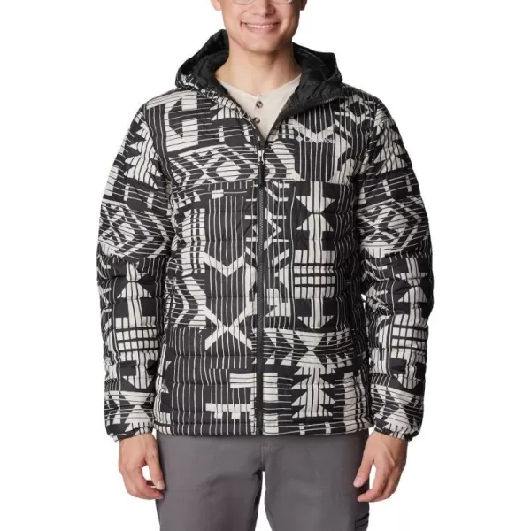 Columbia Mens Powder Lite Hooded JacketBlack Passages Print