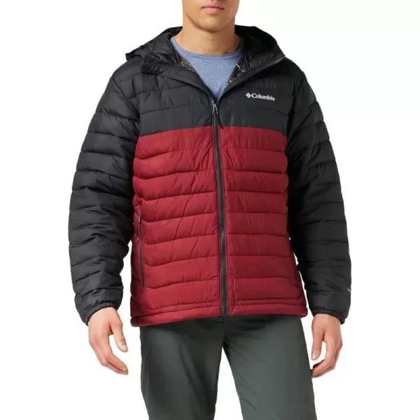 Columbia Mens Powder Lite Hooded JacketRed JasperShark