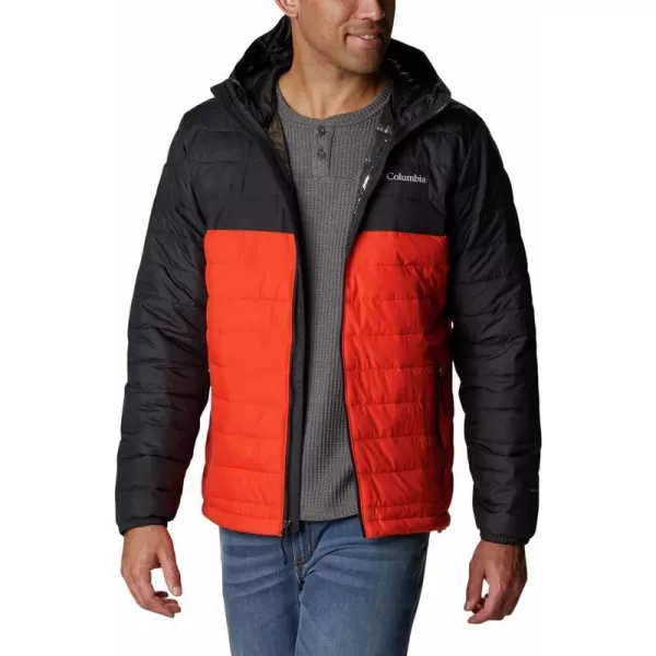 Columbia Mens Powder Lite Hooded JacketRed QuartzShark