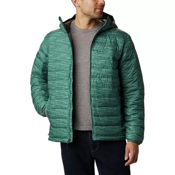 Columbia Mens Powder Lite Hooded JacketThyme Green Columns