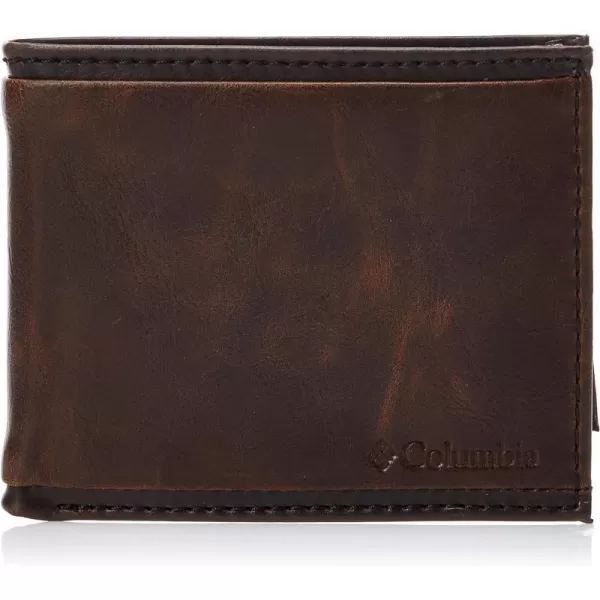 Columbia Mens RFID Passcase WalletBrown Burnished