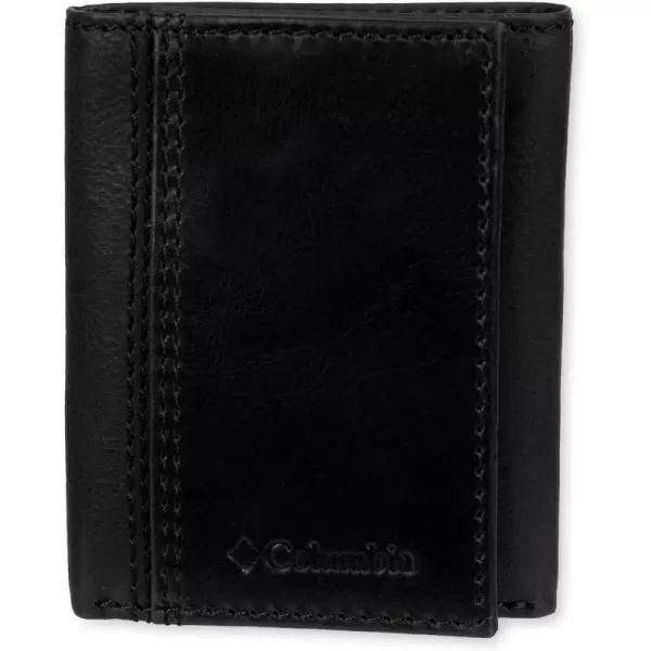 Columbia Mens RFID Trifold WalletBlack Stitch