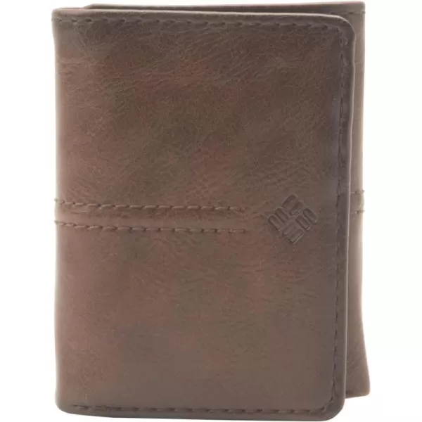 Columbia Mens RFID Trifold WalletBrown Emboss