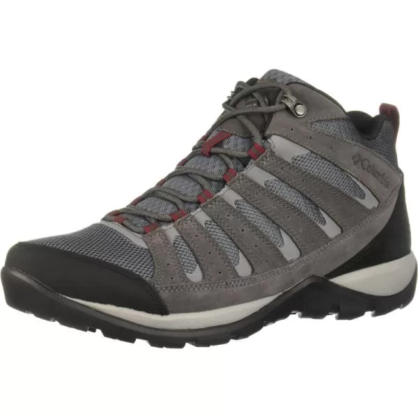 Columbia Mens Redmond V2 Mid Waterproof Hiking ShoeGraphiteRed Jasper