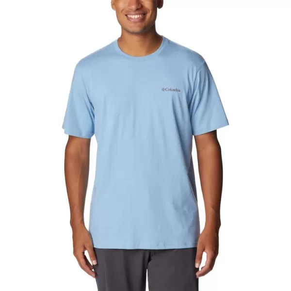 Columbia Mens Rockaway River Back Graphic Short Sleeve TeeJet StreamLakeside Badge Graphic