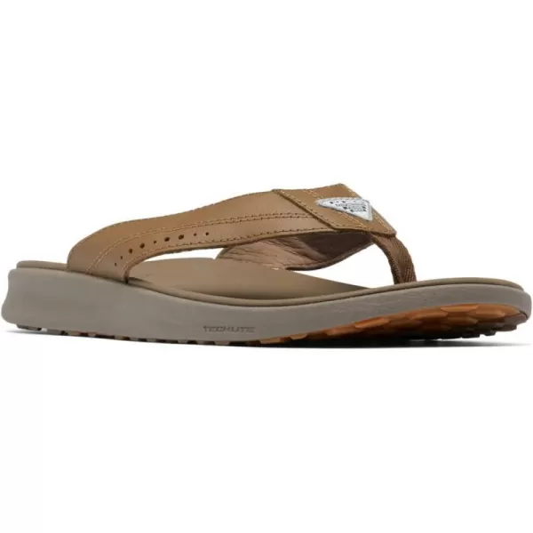 Columbia Mens Rostra Beachcomber Leather Sport SandalDark TruffleWet Sand