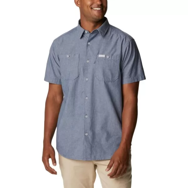 Columbia Mens Scenic Ridge Woven Short SleeveDark Mountain Chambray