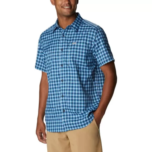 Columbia Mens Silver Ridge Utility Lite Novelty Short SleeveCollegiate Navy Pulaski Plaid