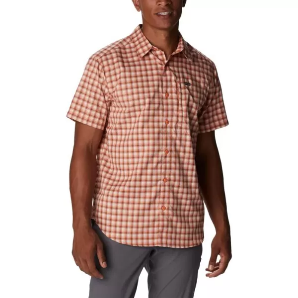 Columbia Mens Silver Ridge Utility Lite Novelty Short SleeveDesert Orange Pulaski Plaid