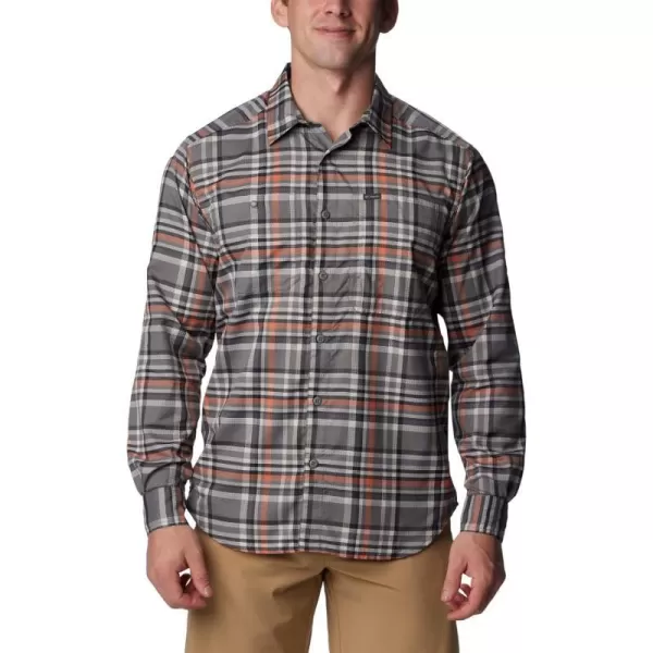 Columbia Mens Silver Ridge Utility Lite Plaid LsCity Grey Dispearsed Plaid