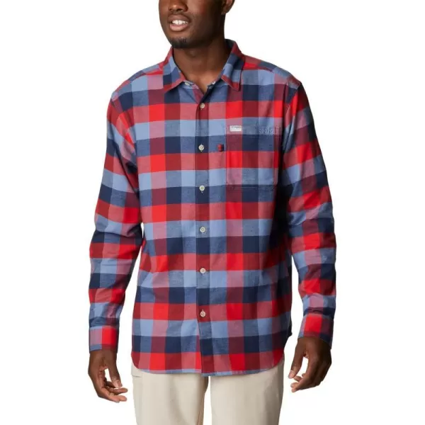 Columbia Mens Slack Tide Flannel Long SleeveRed Spark Multi Check