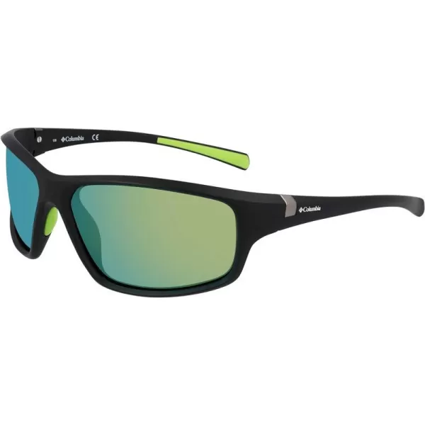 Columbia Mens Slick Creek Rectangular SunglassesMatte BlackYellow