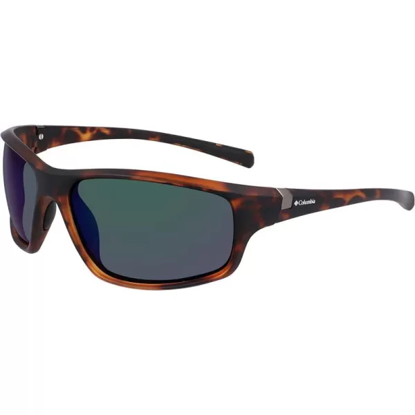 Columbia Mens Slick Creek Rectangular SunglassesMatte Tort amp BlackGreen Mirror