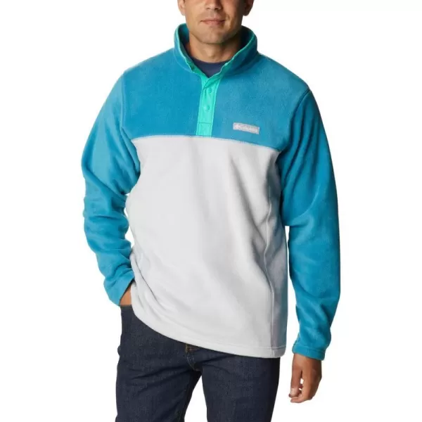 Columbia Mens Steens Mountain Half SnapNimbus GreyDeep MarineElectric Turquoise U