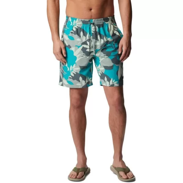 Columbia Mens Summertide Stretch Printed ShortIce Green Floriated