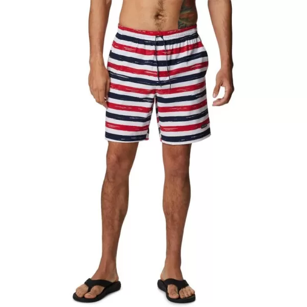 Columbia Mens Summertide Stretch Printed ShortMountain Red Marker Stripe