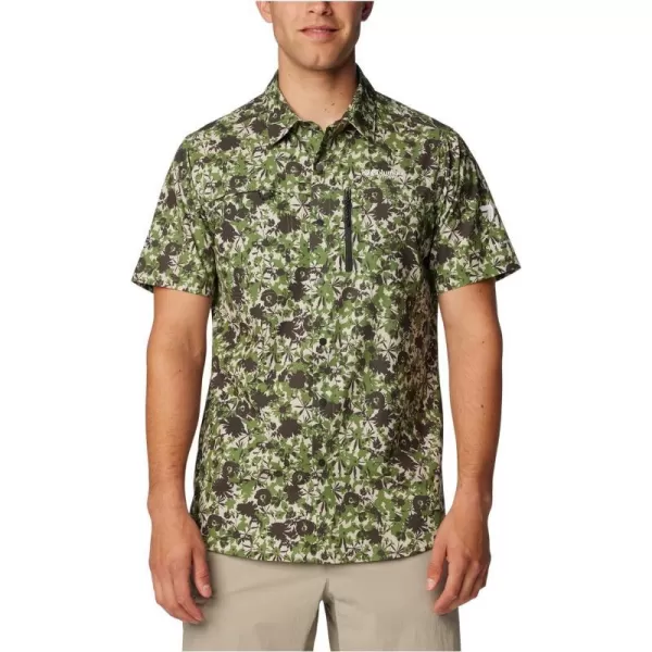 Columbia Mens Summit Valley Woven Short Sleeve ShirtCanteen Pop Florid