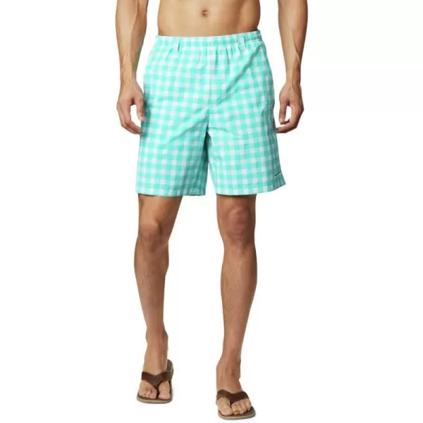 Columbia Mens Super Backcast Water ShortBright Aqua Palaka Plaid