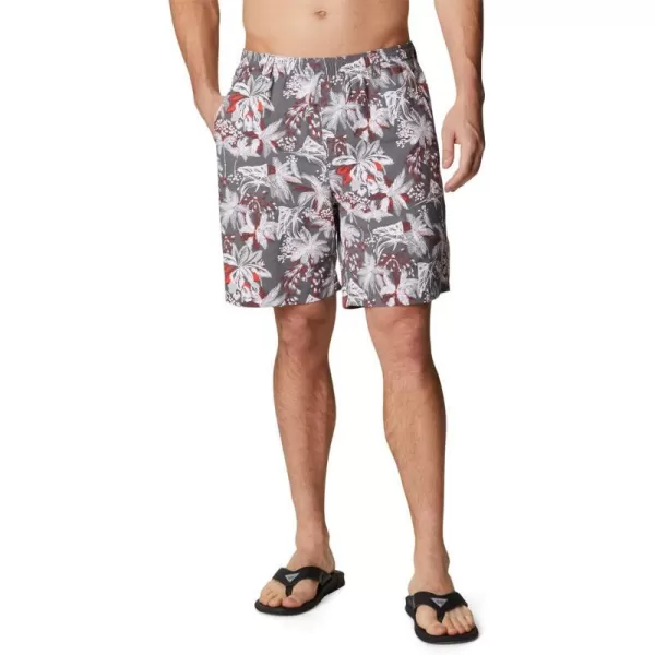 Columbia Mens Super Backcast Water ShortCity Grey Festive Fishin Print