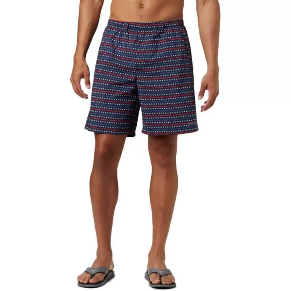 Columbia Mens Super Backcast Water ShortCollegiate Navy Americana Print