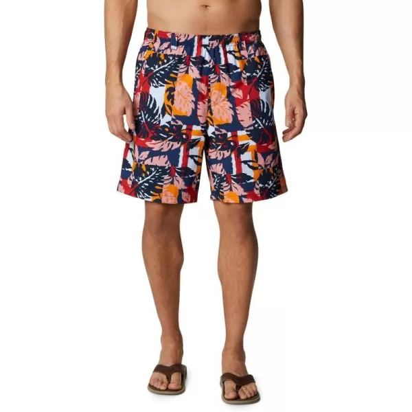 Columbia Mens Super Backcast Water ShortCollegiate Navy Block Palms Print