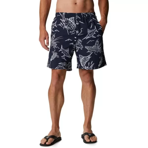 Columbia Mens Super Backcast Water ShortCollegiate Navy Mighty Marlins Print