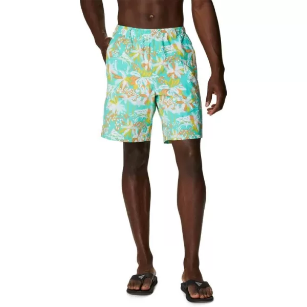 Columbia Mens Super Backcast Water ShortElectric Turquoise Festive Fishin Print