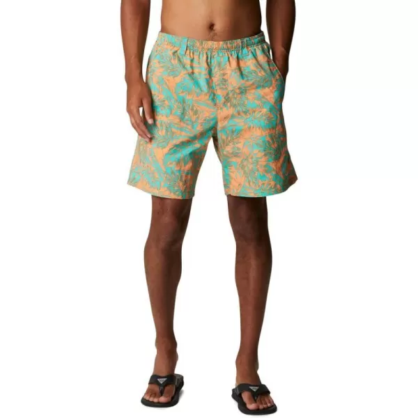 Columbia Mens Super Backcast Water ShortElectric Turquoise Hawaiian Throwback Print