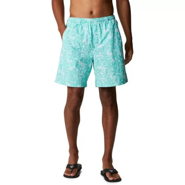 Columbia Mens Super Backcast Water ShortElectric Turquoise Kona Print