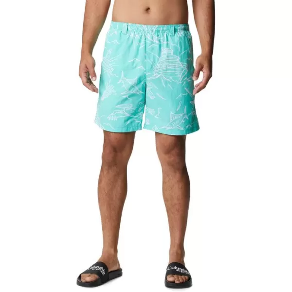 Columbia Mens Super Backcast Water ShortElectric Turquoise Mighty Marlins Print