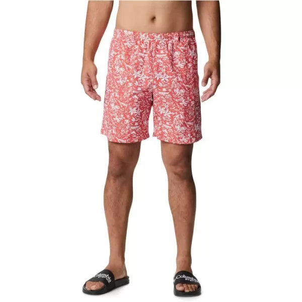 Columbia Mens Super Backcast Water ShortRed Hibiscus Kona Print