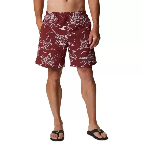 Columbia Mens Super Backcast Water ShortRed Jasper Mighty Marlins Print