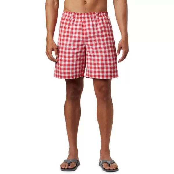 Columbia Mens Super Backcast Water ShortRed Spark Palaka Plaid