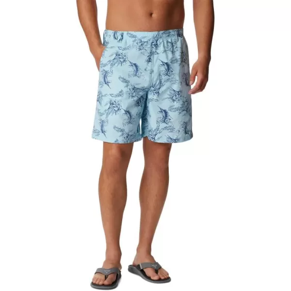 Columbia Mens Super Backcast Water ShortSpring Blue Sails Away Print