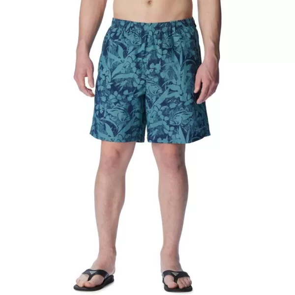 Columbia Mens Super Backcast Water ShortTranquil Teal Basstyle Print