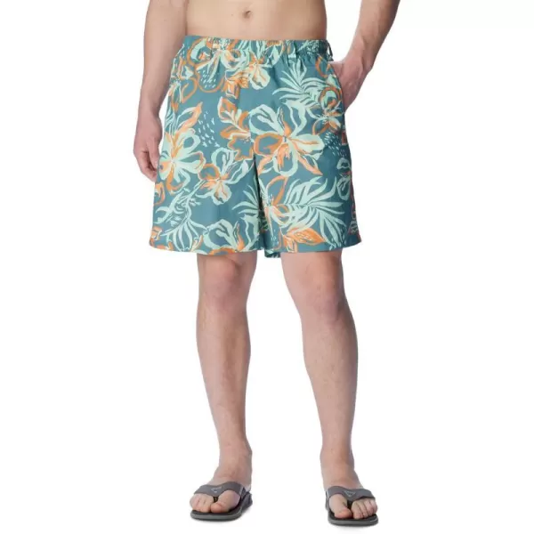 Columbia Mens Super Backcast Water ShortTranquil Teal Wildwaters Print