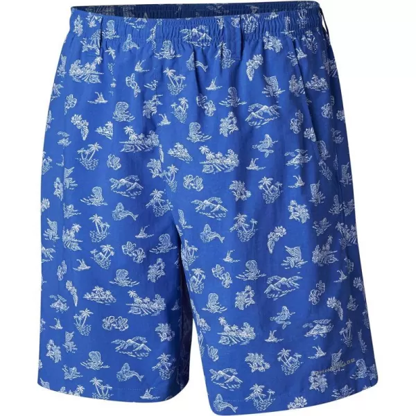 Columbia Mens Super Backcast Water ShortVivid Blue Mermaids N Marlins Print