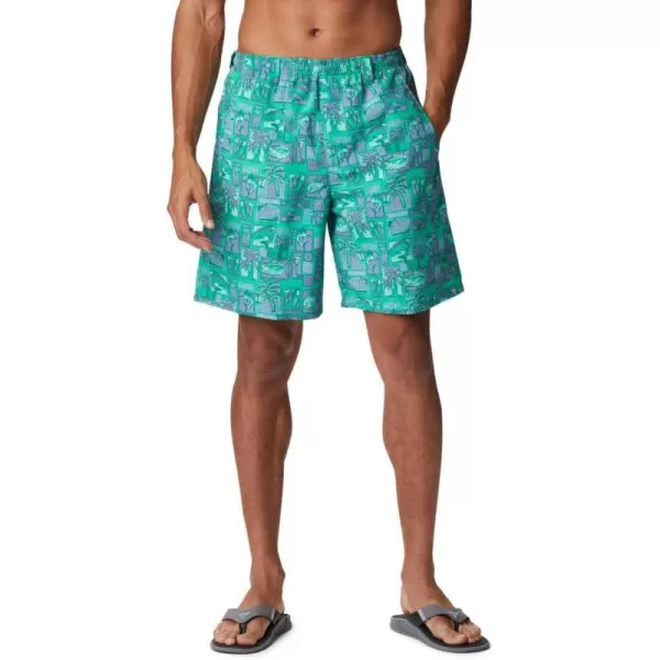 Columbia Mens Super Backcast Water ShortWinter Green Martinis and Lies Print