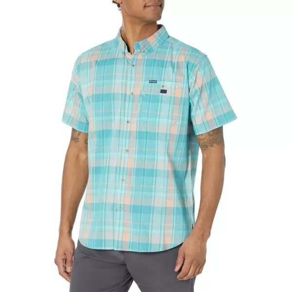 Columbia Mens Super Bonefish Short Sleeve ShirtOcean Teal Multi Madras