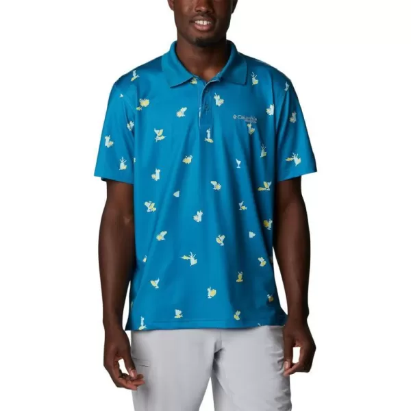 Columbia Mens Super Skiff Cast PoloDeep Marine Keyes Please Print