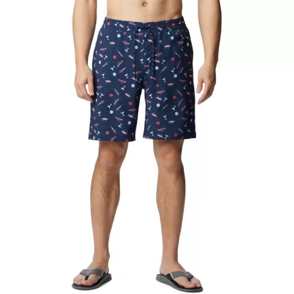 Columbia Mens Super Slack Tide Hybrid Water ShortCollegiate Navy Boozy Bobbers