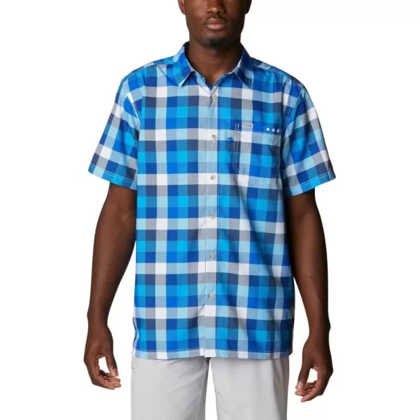 Columbia Mens Super Slack Tide ShirtBlue Macaw Multi Gingham